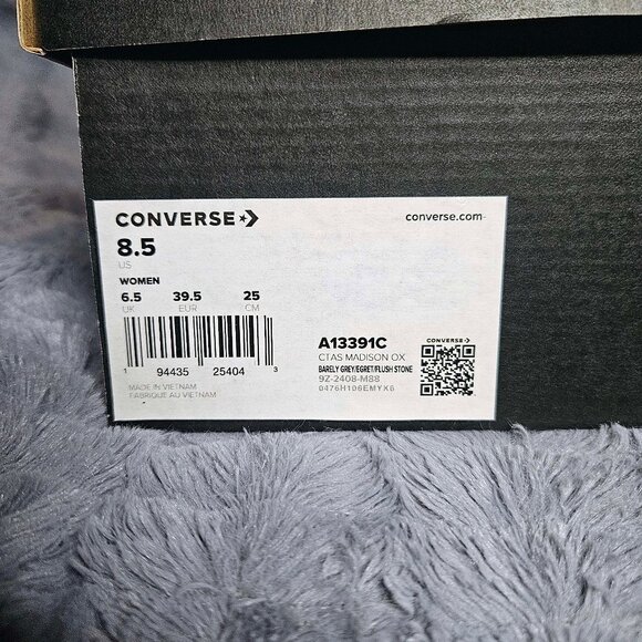 NEW! Converse Women's Pale Gray LEATHER Madison OX , Bow accent, size US 8.5 - Picture 10 of 10